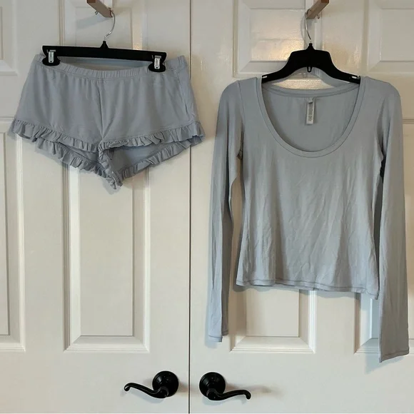 SKIMS Scoop Neck Sleep Set | Zen Blue | Size S - Picture 4 of 9